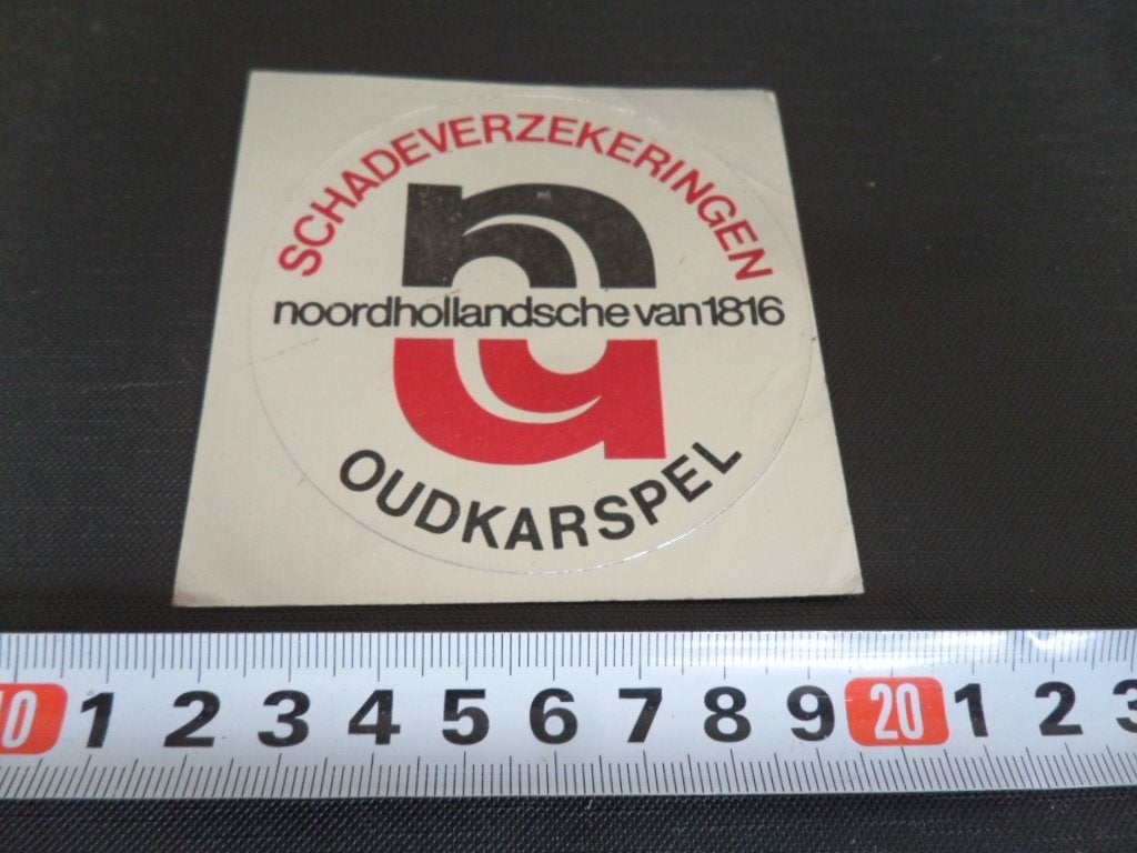 sticker folie oudkarspel noordhollandsche van 1816 verzekeri, Ophalen, Zo goed als nieuw