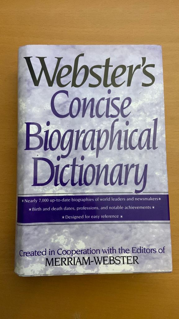 Webster’s concise biographical dictionary - Merriam Webster, Boeken, Ophalen of Verzenden, Beta