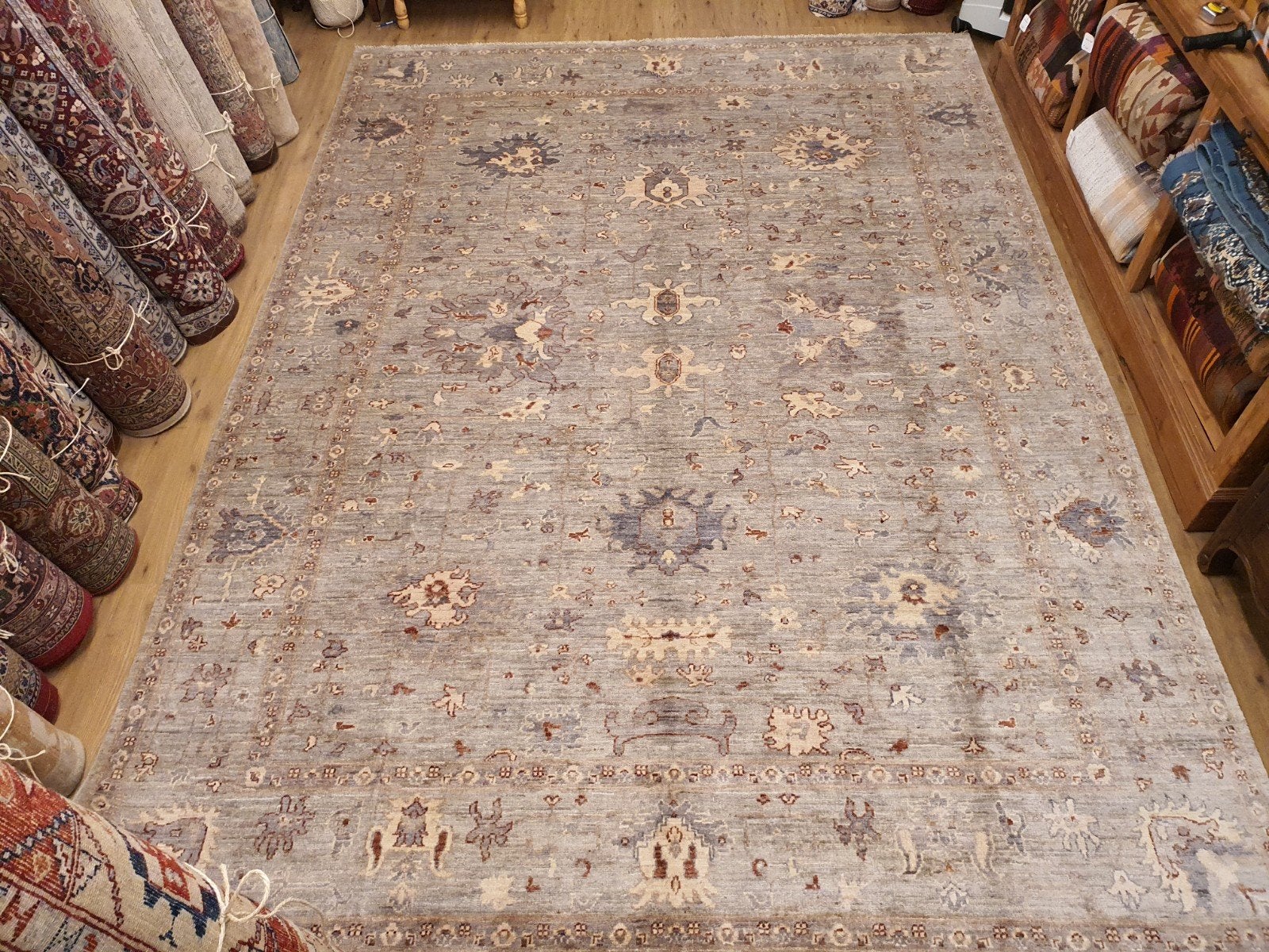 Handgeknoopt oosters tapijt ziegler 357x258, Perzisch, Vof Slats Antiek, 200 cm of meer, Crème