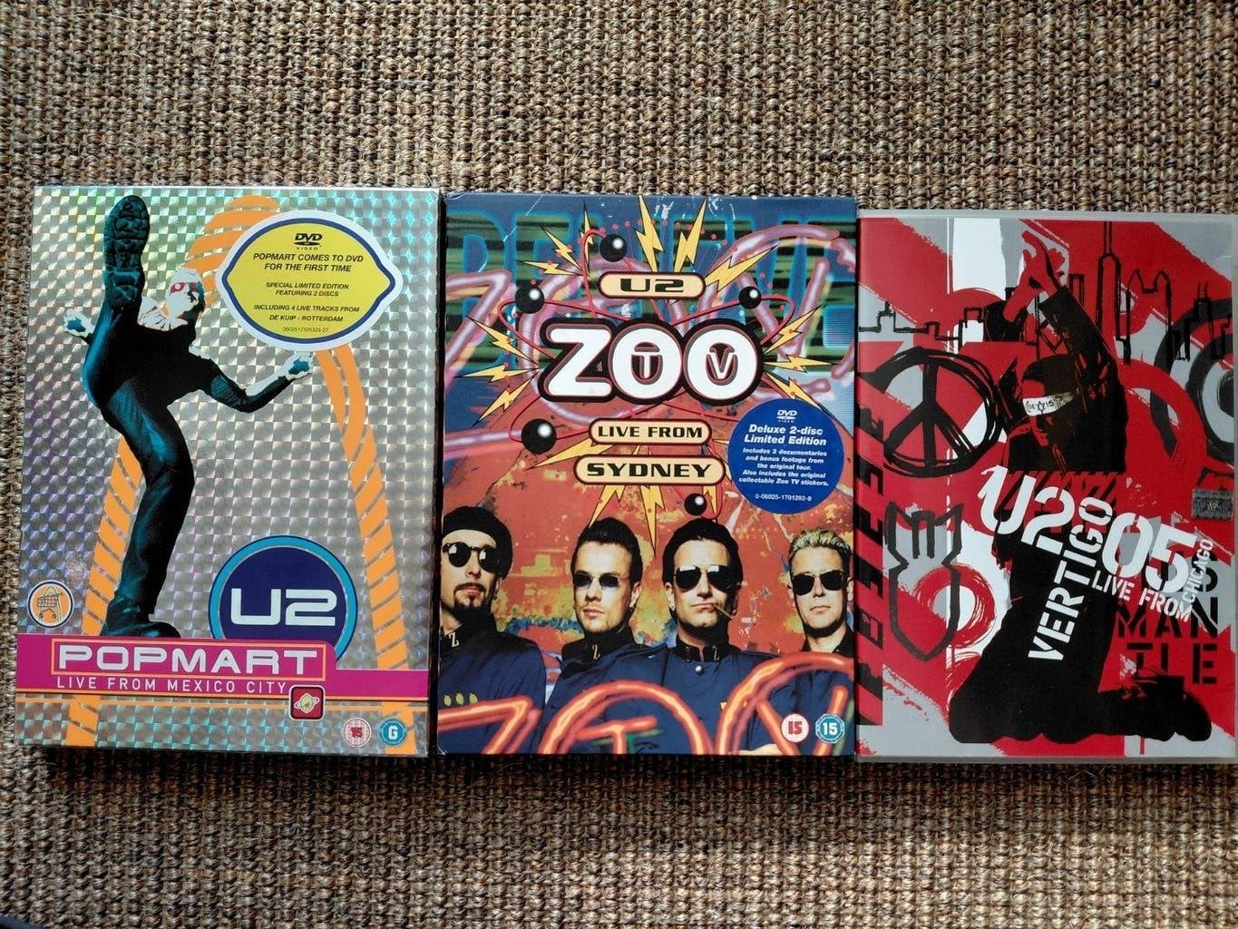 U2 DVD Collectie: PopMart, Zoo TV, Vertigo Live, Engels, Ophalen of Verzenden, Concert, Bonusmateriaal