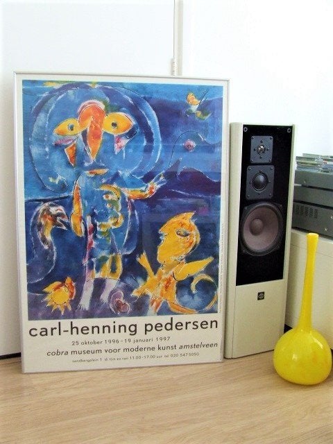 Carl Henning Pedersen poster Himlens Figurer 1973., Ophalen, Poster, Ingelijst
