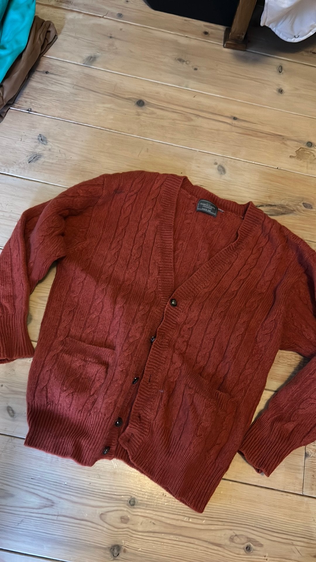 Vintage wollen opa vestje steenrood Robe di Kappa S/M, Ophalen of Verzenden, Gedragen, Maat 38/40 (M)