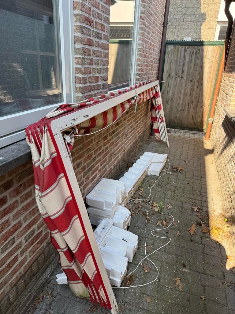 zonnescherm afmeting 3,40cm x 125cm nieuwe prijs 2000€, Tuin en Terras, Zonneschermen, Ophalen of Verzenden, Zo goed als nieuw