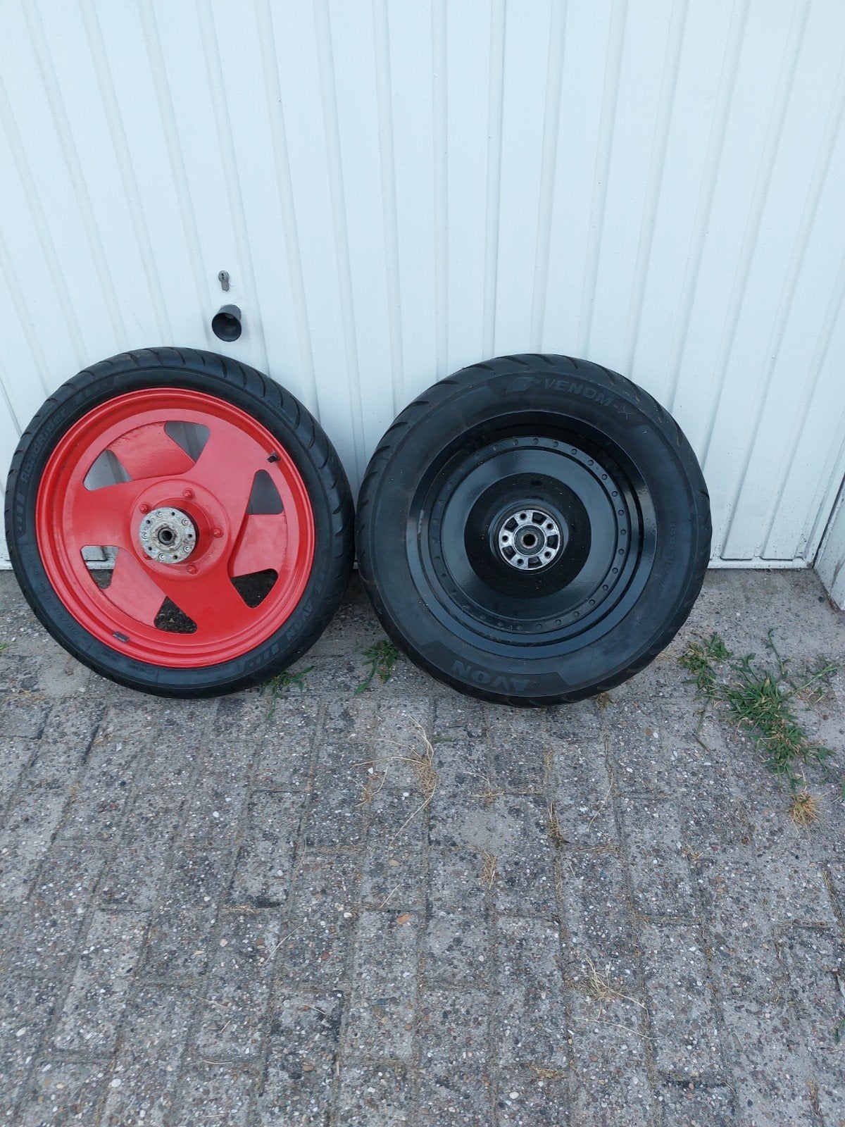 Set harley  wielen 19 en 16 inch voorwiel achterwiel, Motoren, Onderdelen | Harley-Davidson, Ophalen, Gebruikt