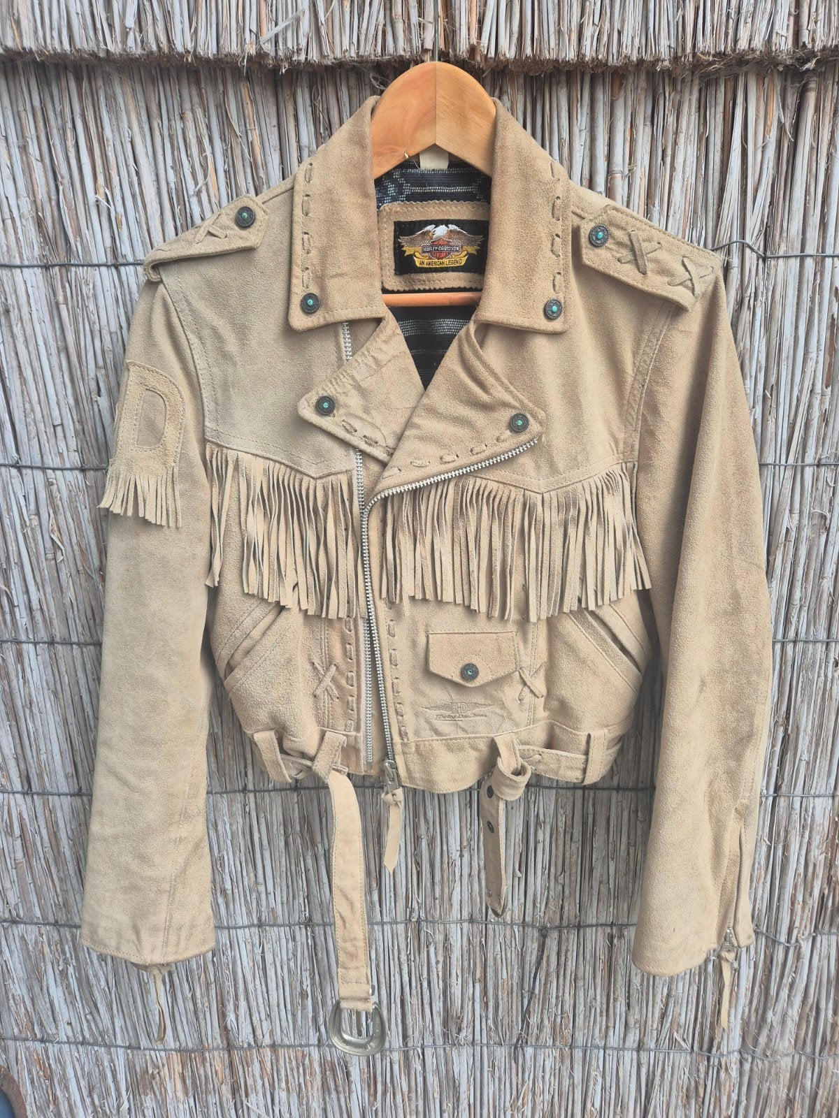 Harley Davidson damesjas met franjes - Maat M, Motoren, Kleding | Motorkleding, Ophalen, Tweedehands, Harley davidson