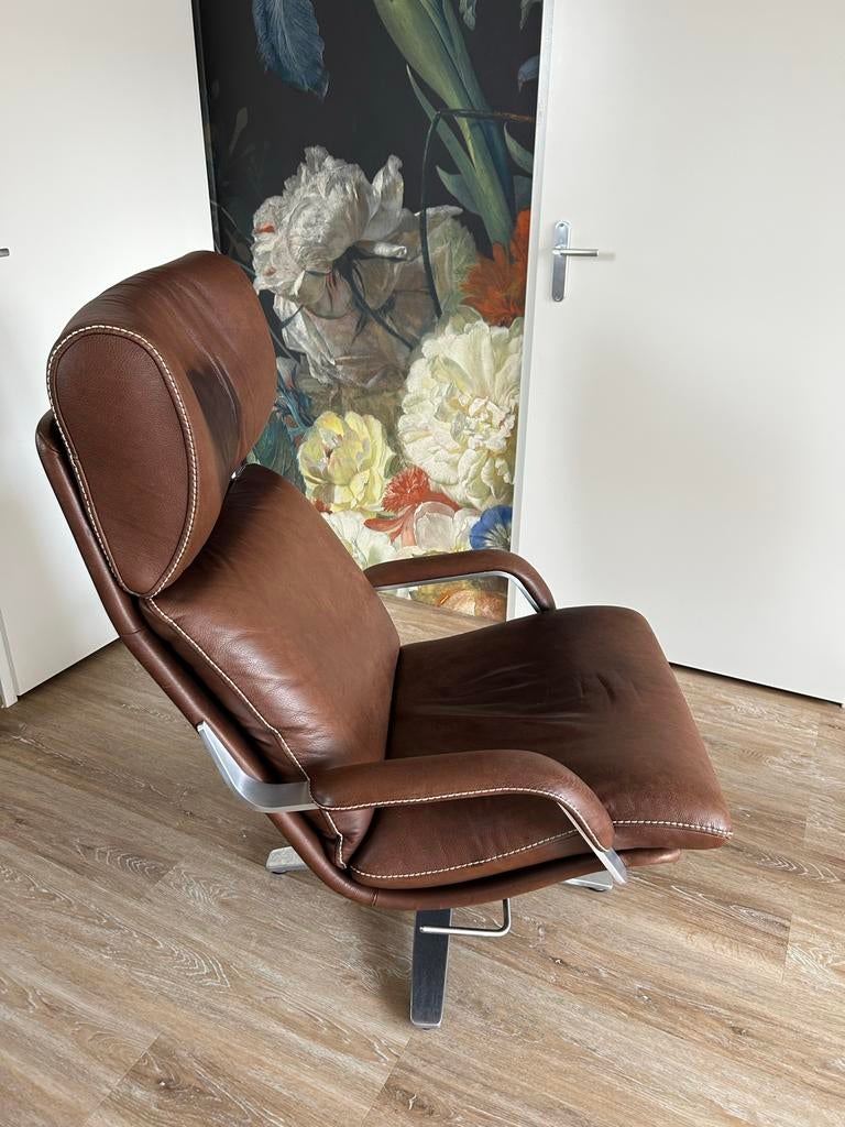 Berg Furniture Nasa High Fauteuil - Bruin Leer, Ophalen, Zo goed als nieuw, Leer, 75 tot 100 cm