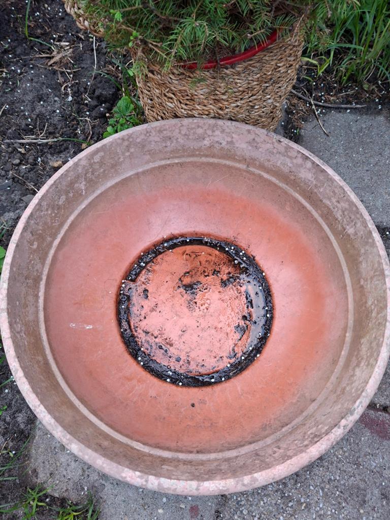 Grote plantenbak. 49 cm doorsnede, Ophalen, Rond, Kunststof, Balkon