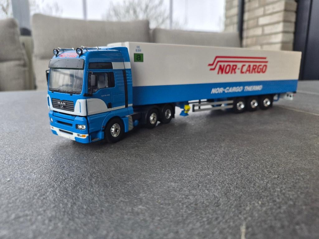 Tekno MAN TGA 26.480 Nor Cargo Noorwegen, Hobby en Vrije tijd, Modelauto's | 1:50, Ophalen of Verzenden, Zo goed als nieuw, Bus of Vrachtwagen