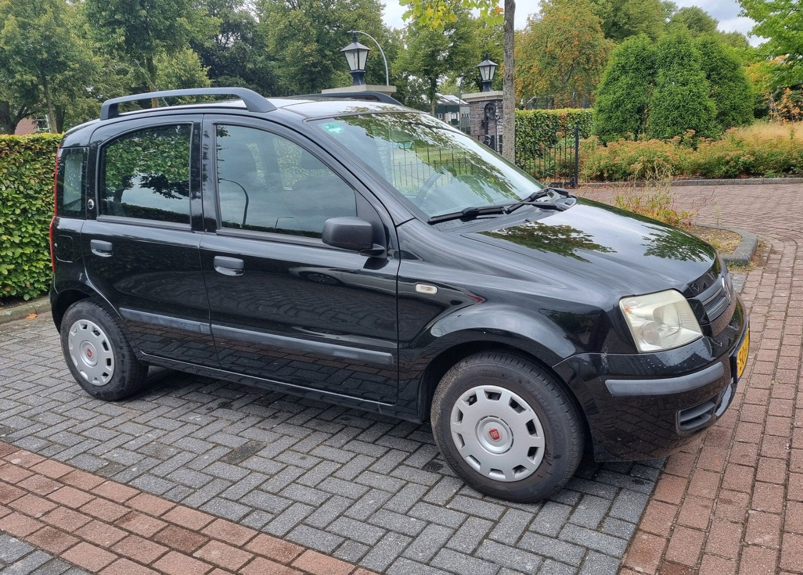 Fiat Panda 1.2 Panoramadak open dak 2008 Zwart, Auto's, Fiat, Voorwielaandrijving, Stof, Zwart, Origineel Nederlands