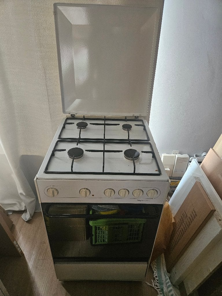 VRIJSTAAND Pelgrim gasfornuis met elektrische oven, Witgoed en Apparatuur, Fornuizen, Ophalen, Gebruikt, 60 cm of meer, 4 kookzones