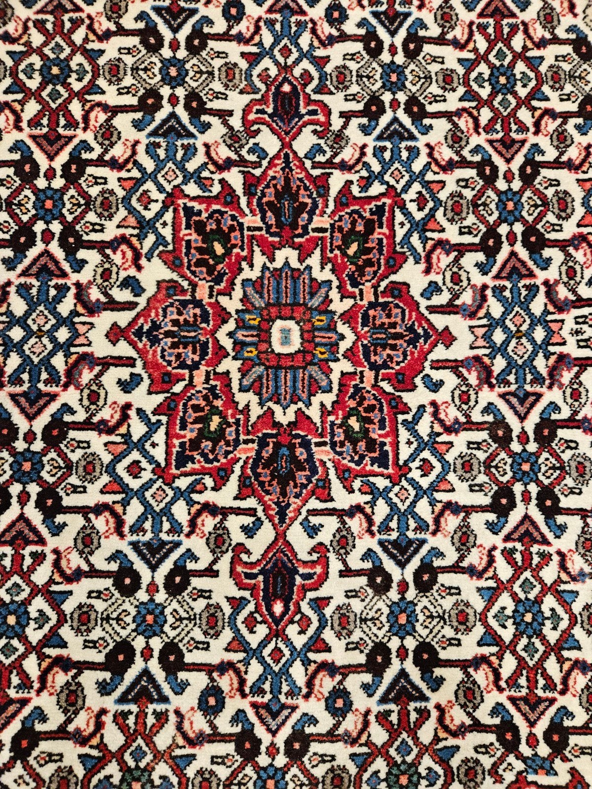 Vintage handgeknoopt perzisch tapijt bidjar 152x99, Info@SlatsAntiek.nl, Tweedehands, Ophalen of Verzenden, 150 tot 200 cm