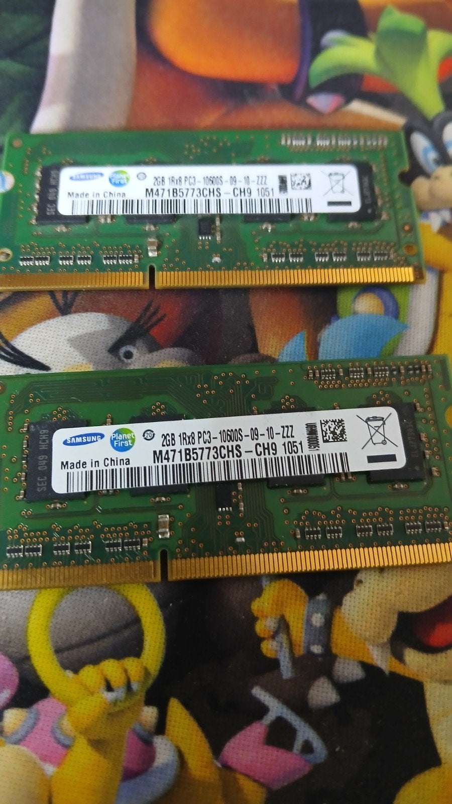 2x 2GB Samsung DDR3 RAM PC3-10600S Laptop Geheugen, Computers en Software, RAM geheugen, Gebruikt, DDR3, Ophalen of Verzenden