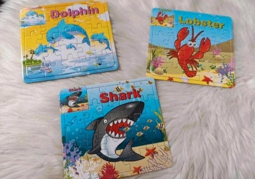 Leuke kinderpuzzels: haai, dolfijn en kreeft, Ophalen of Verzenden, Minder dan 10 stukjes, Nieuw, 2 tot 4 jaar