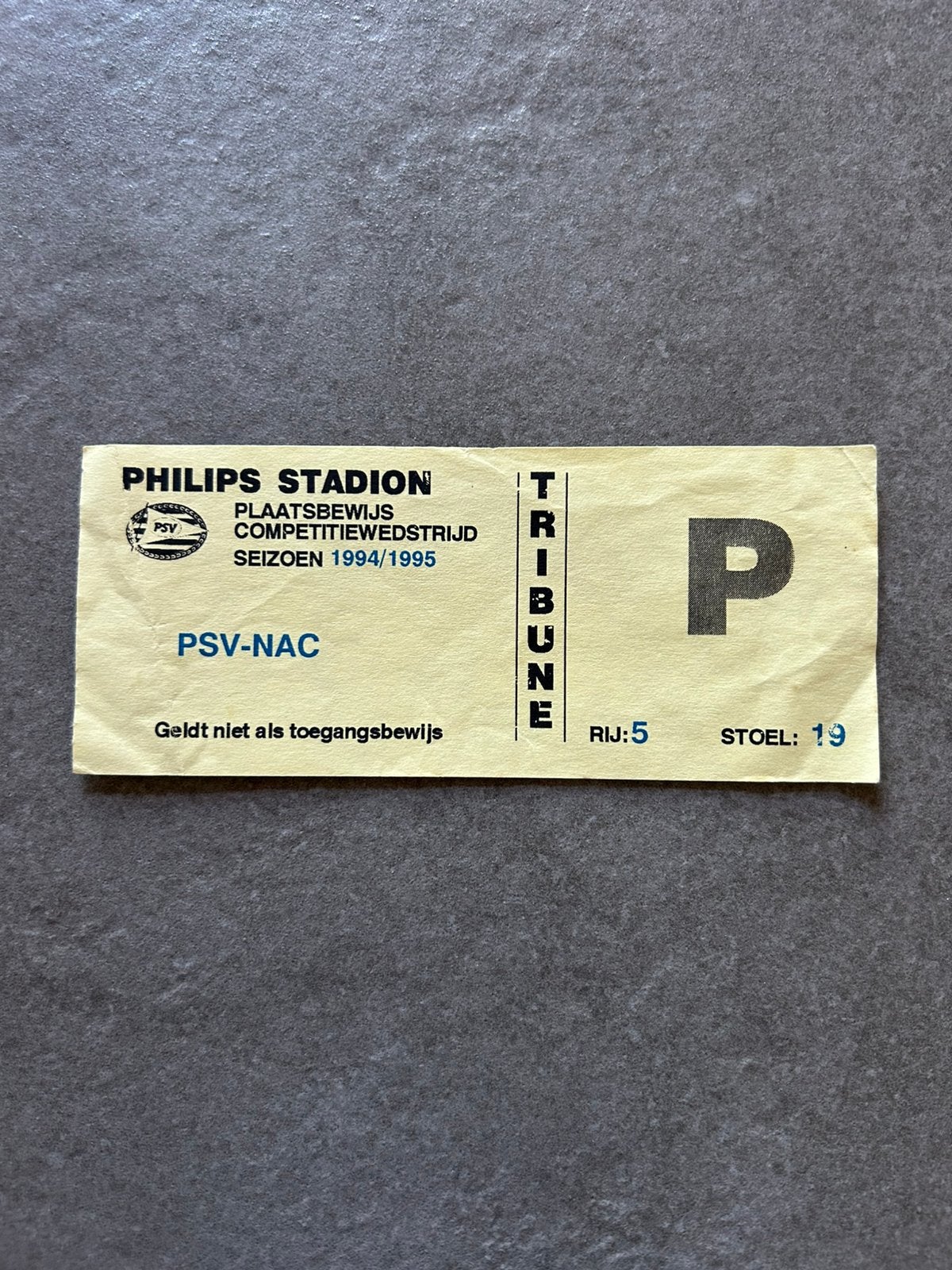 PSV - NAC 94/95 ticket, Ophalen of Verzenden, PSV, Overige typen