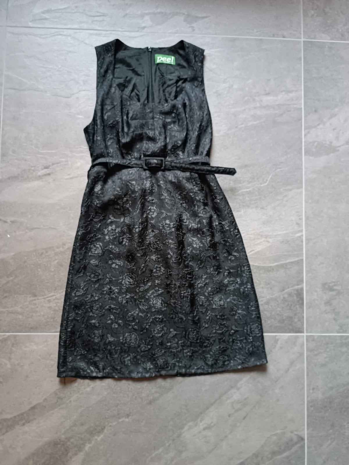 Vintage mini jurk brocade chic maat S, Maat 38/40 (M), Zwart, Ophalen of Verzenden, Zo goed als nieuw