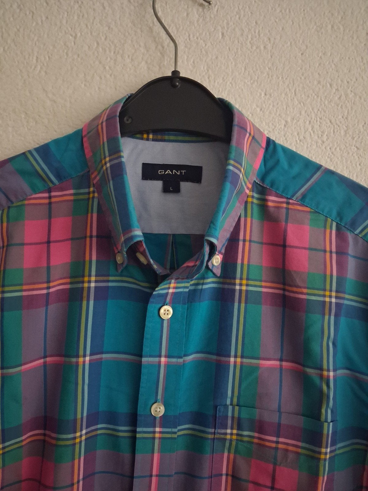 GANT Geruit Overhemd - Maat L, Blauw, GANT, Ophalen of Verzenden, Zo goed als nieuw