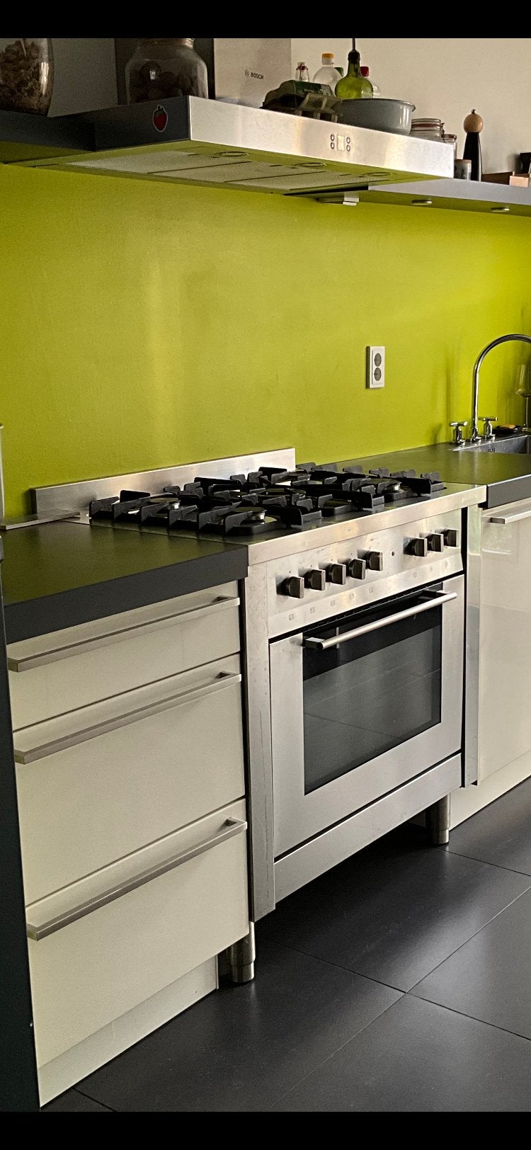 Solitaire Fornuis met oven - RVS - 5 pits- 90 cm -Vrijstaand, Witgoed en Apparatuur, Ophalen, Gebruikt, 60 cm of meer, Gas