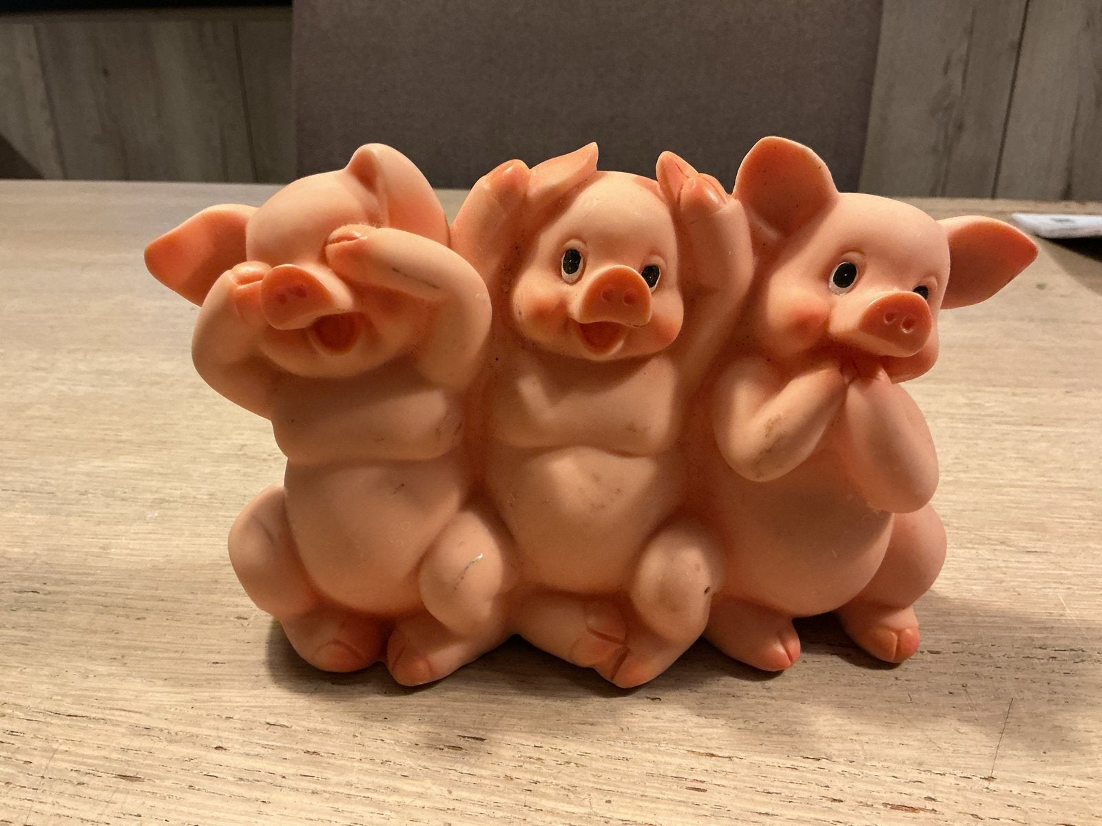 Spaarpot Drie Wijze Varkentjes - Horen, Zien, Zwijgen, Ophalen of Verzenden, Gebruikt, Kunststof, Dier
