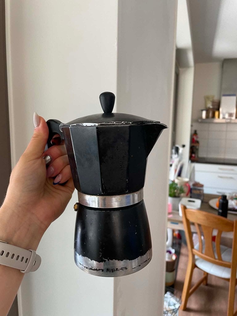 Moka coffee pot  black, Ophalen, Gebruikt, Koffiemachine, Gemalen koffie