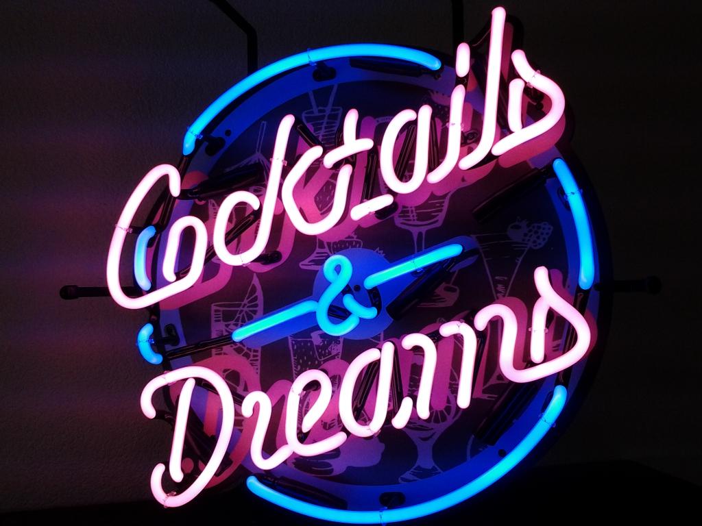 Cocktails neonverlichting div. neon lampen sixties fifties, Verzamelen, Merken en Reclamevoorwerpen, Zo goed als nieuw, Lichtbak of (neon) lamp