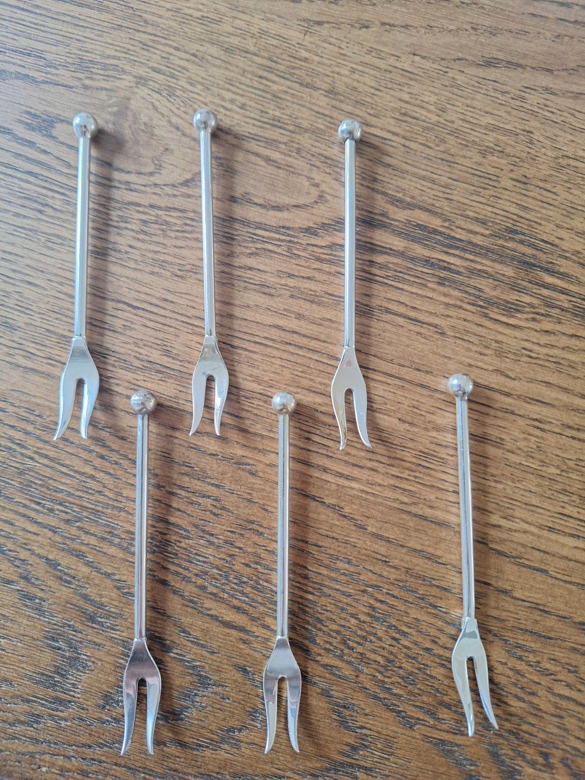 6x Gero A verzilverde borrelprikkers / cocktailvorkjes, Ophalen of Verzenden