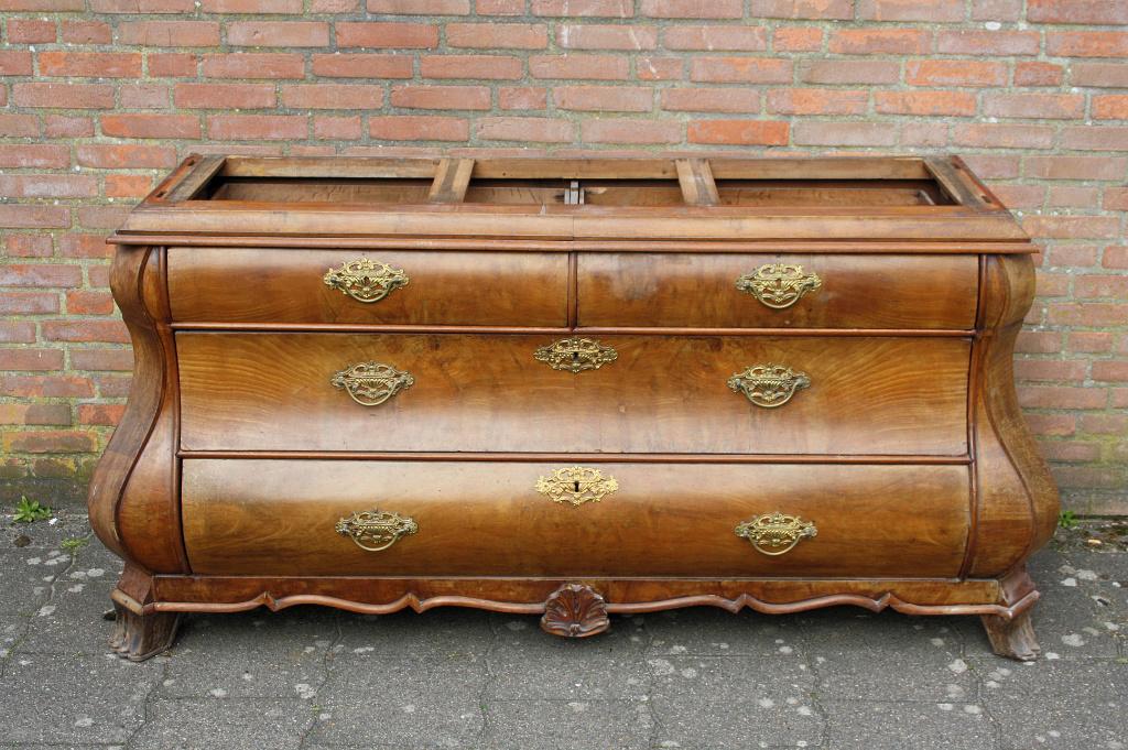 Antiek gebogen onderstel Hollands kabinet dressoir ladenkast, Antiek en Kunst, Ophalen