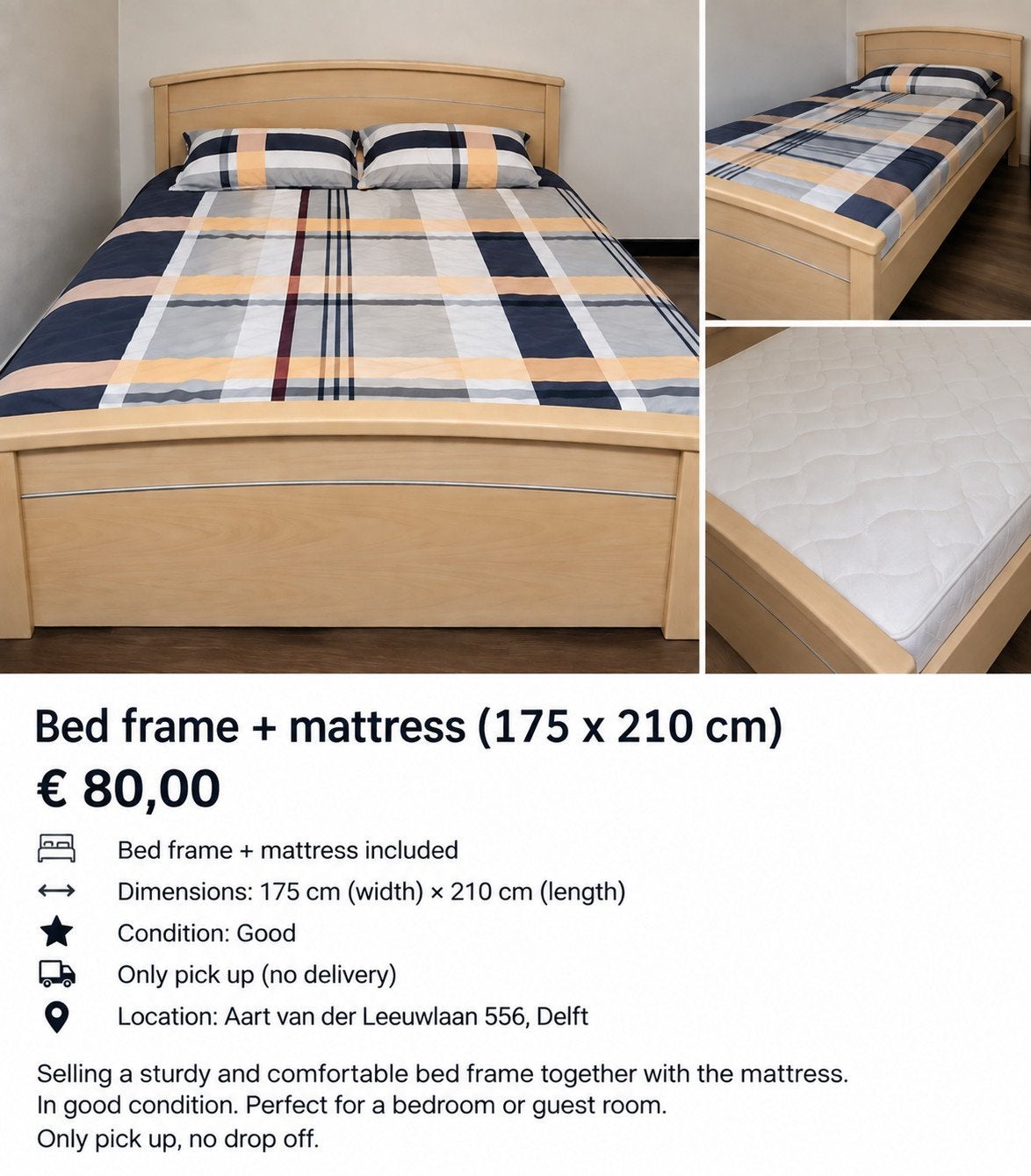 Bed frame + mattress, Ophalen of Verzenden