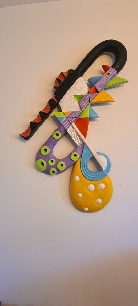 Abstract Art - Symphony in Colour - 3D Sculpture, Ophalen, Handgemaakt, 50 - 100 cm, Wanddecoratie