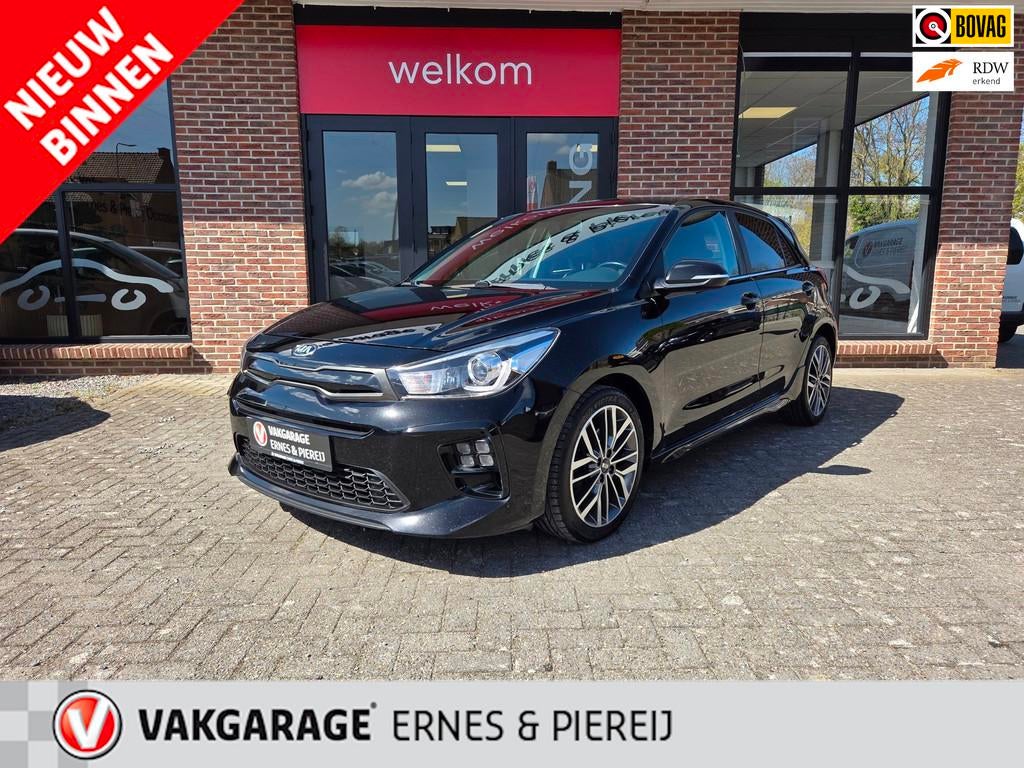 Kia Rio 1.0 TGDI GT-Line *Garantie mogelijk tot 25-02-2029, Auto's, Voorwielaandrijving, Gebruikt, Zwart, Zwart
