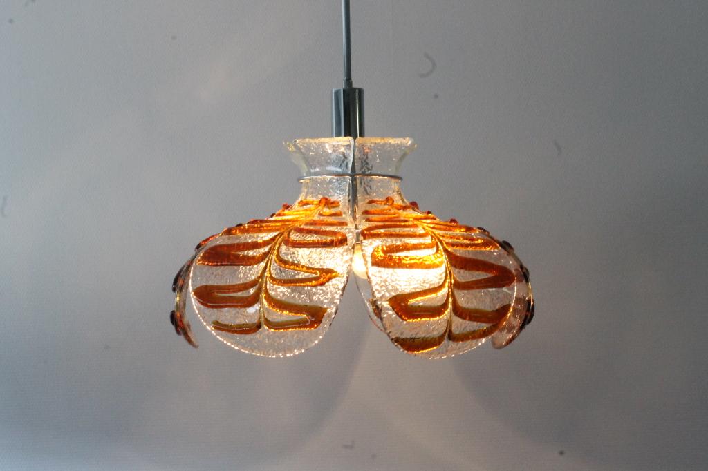 Grote Carlo Nason kroonluchter voor Mazzega in Muranoglas, Ophalen of Verzenden, Zo goed als nieuw, Glas, Vintage, Italiaans design