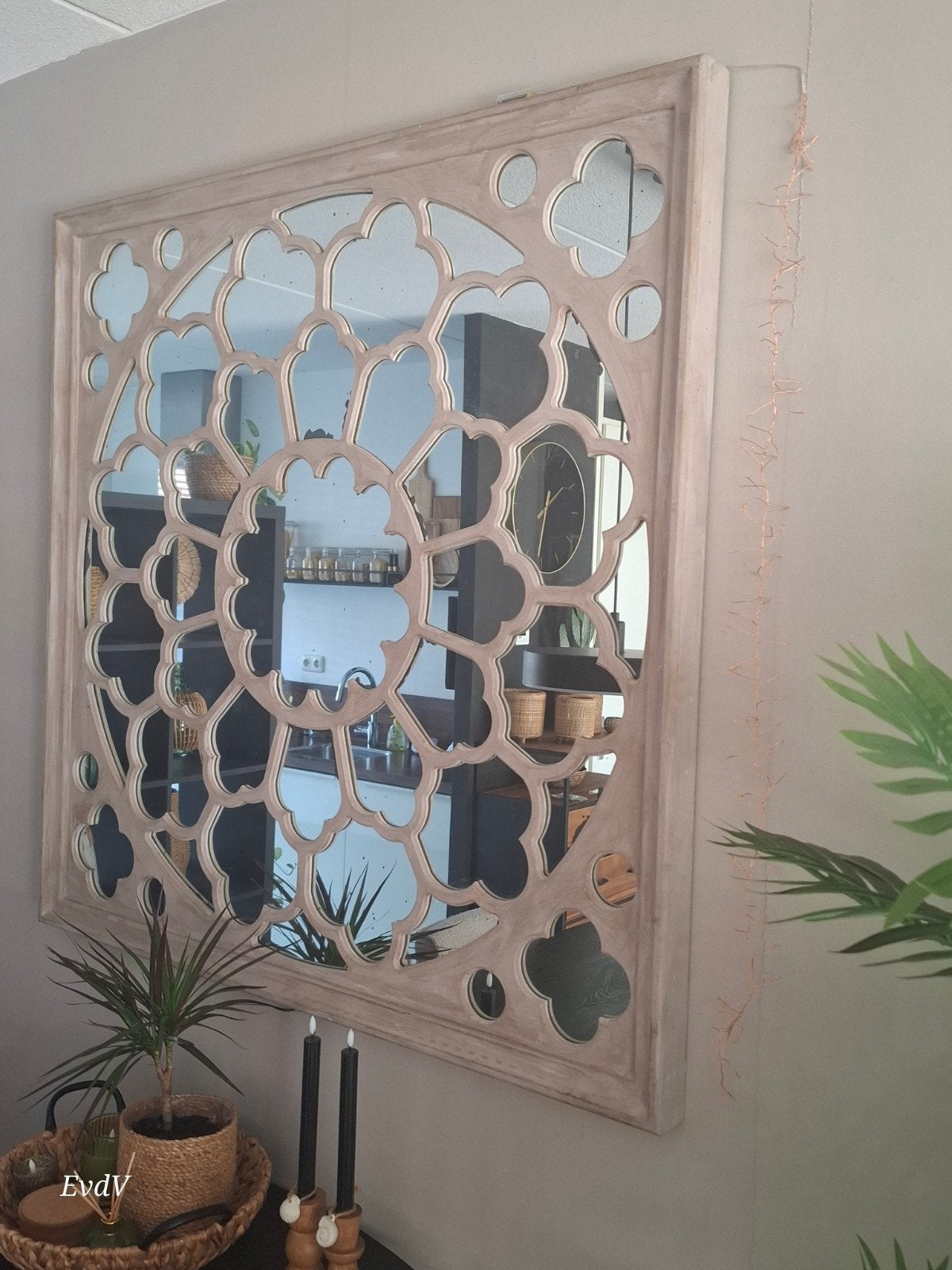 decoratieve wandspiegel 125x125 cm., Huis en Inrichting, Ophalen, 100 tot 150 cm, Vierkant, 125 cm of meer