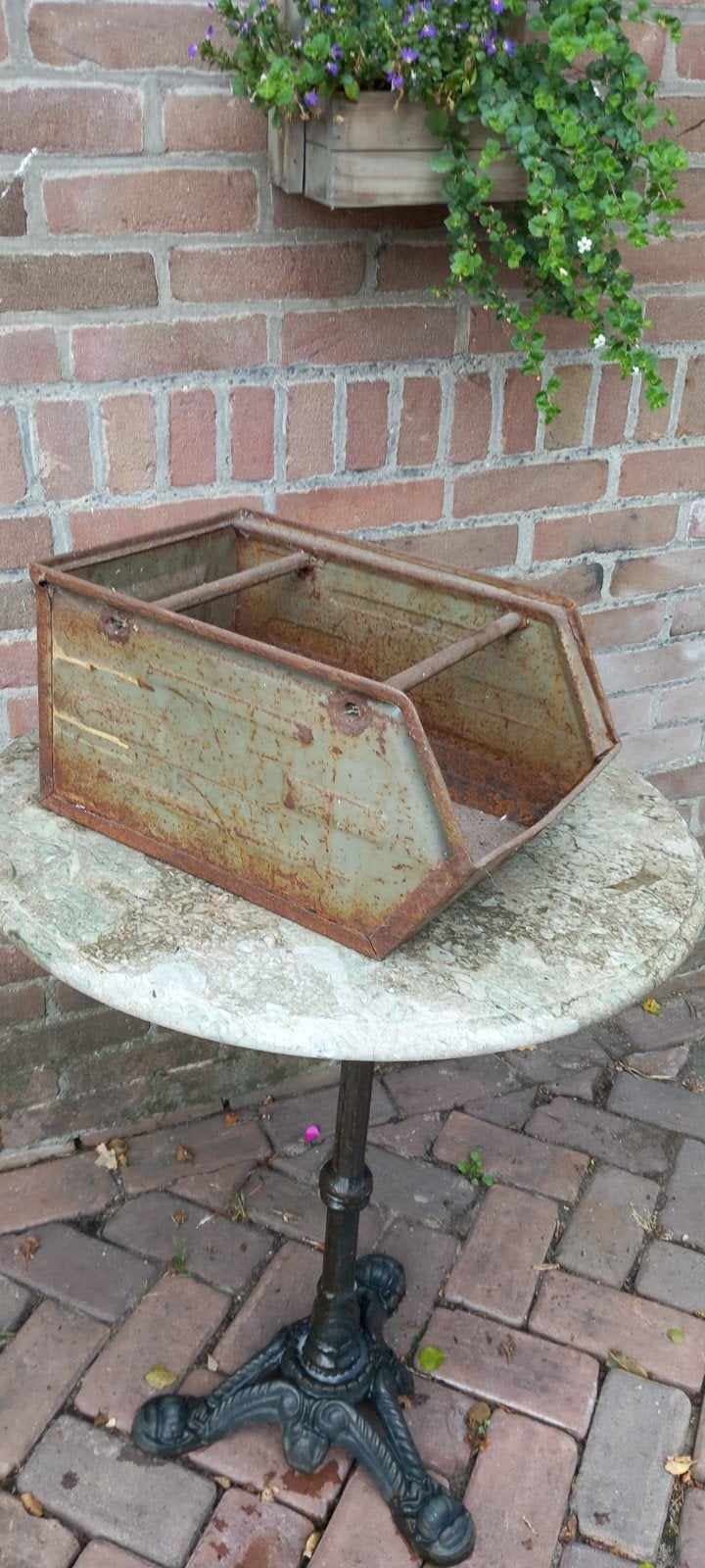 Industriële ijzeren bak - Vintage opberger, Ophalen of Verzenden