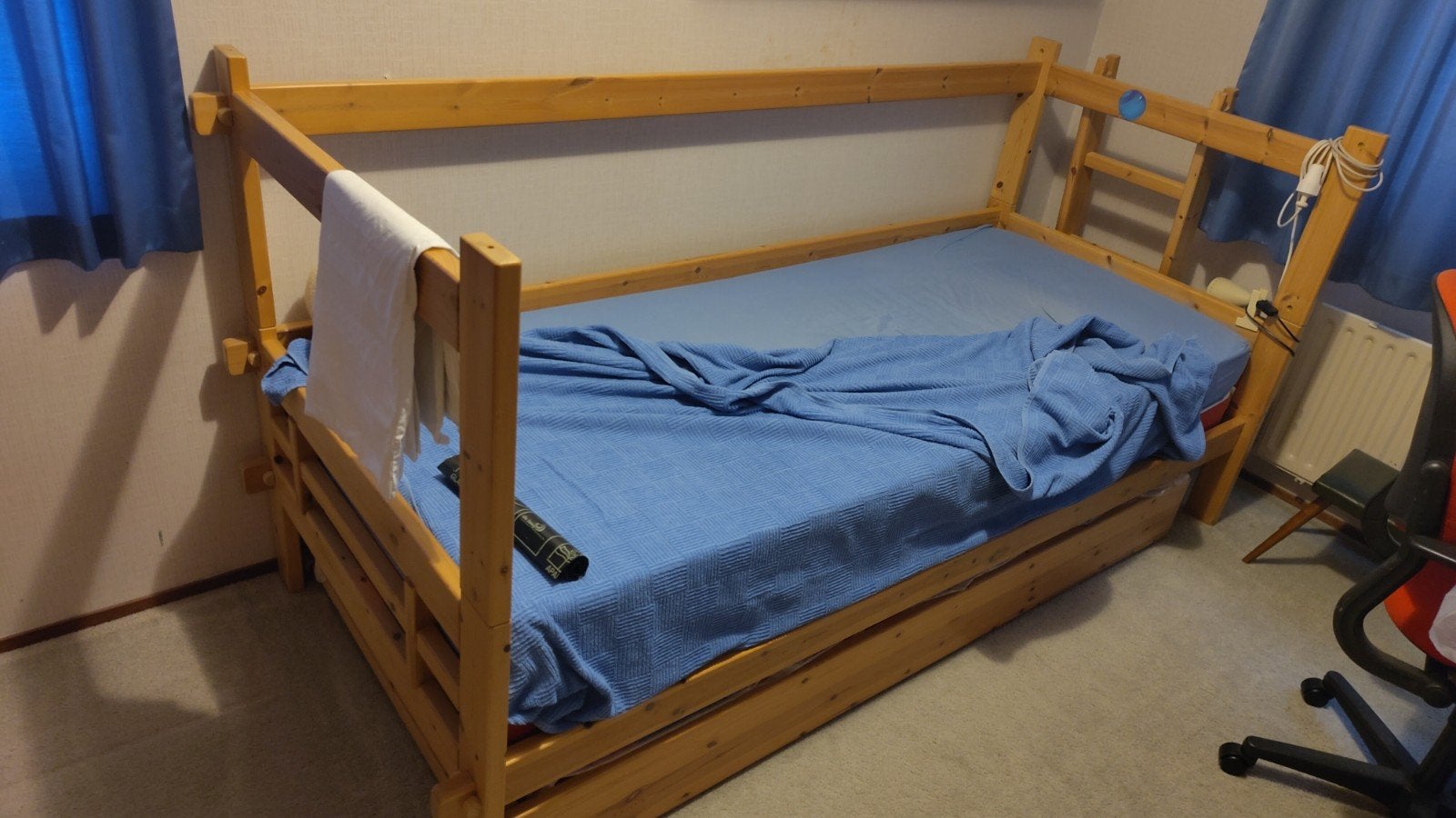 Valhal Life Time Classic Stapelbed 90x220 met matraslade, Ophalen, Gebruikt, 90 cm, Tweepersoons