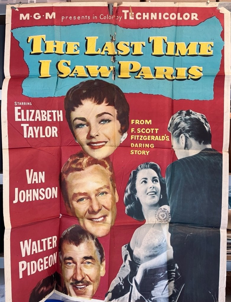 The Last Time i Saw Paris (1954) - Originele filmposter, Ophalen of Verzenden, Gebruikt, A1 t/m A3, Film en Tv