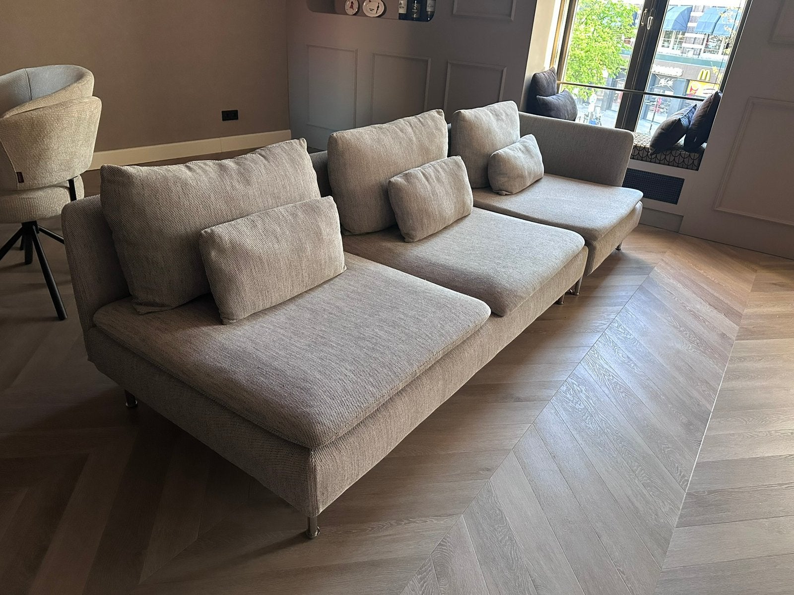 Grijze Söderhamn IKEA 3 zits en hoek element., Huis en Inrichting, Ophalen of Verzenden, Zo goed als nieuw, Stof