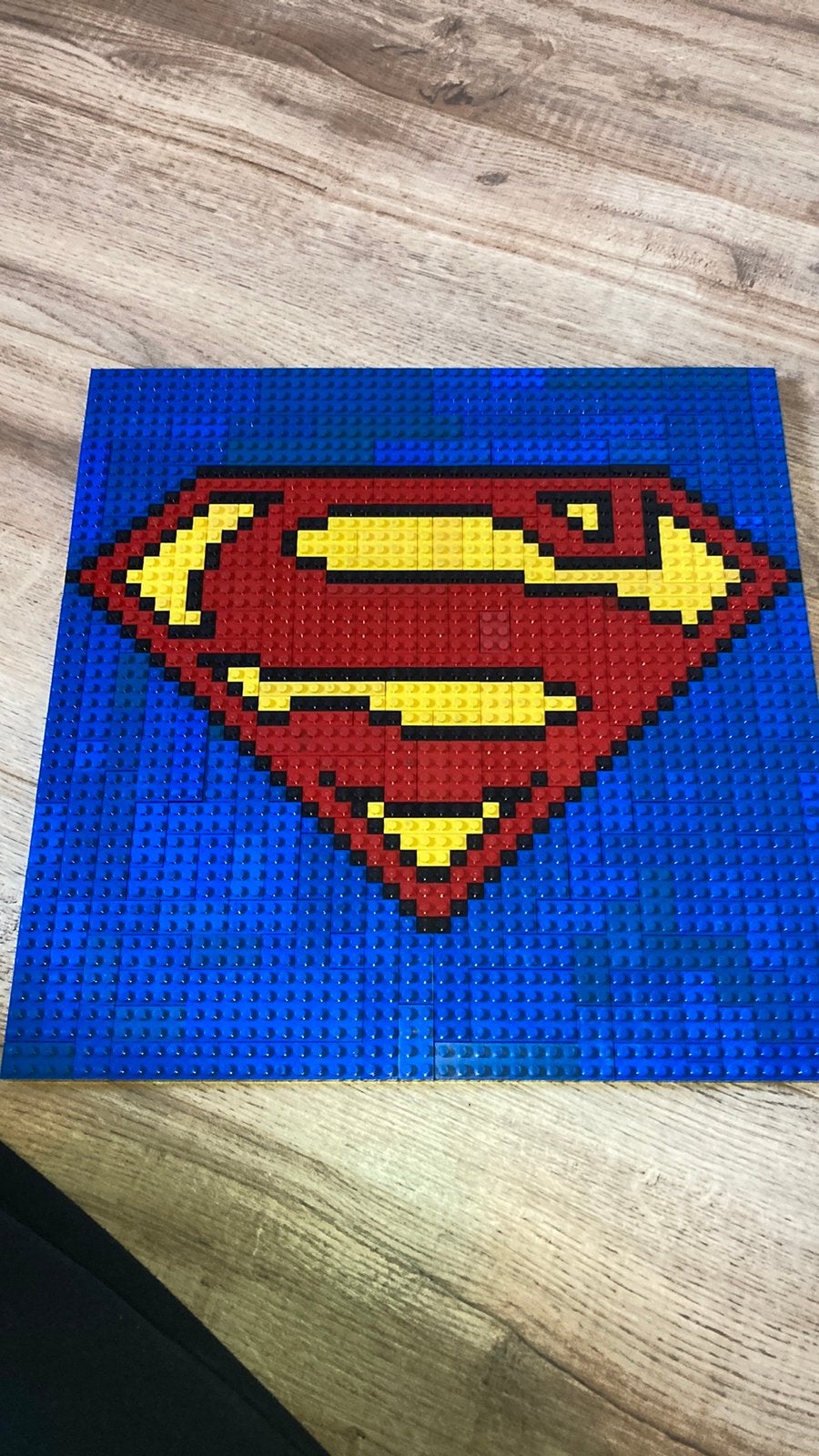 Lego Superman logo mosaic op 48x48 grondplaat, Gebruikt, MOC (eigen creatie), Marvel, Ophalen of Verzenden