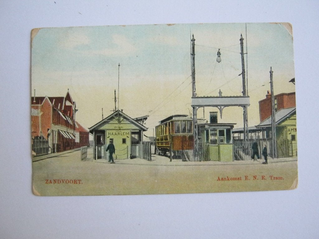 Ansichtkaarten Nederland, TC 9-104 Zandvoort, Aankomst Tram, Ophalen of Verzenden, 1920 tot 1940, Gelopen, Noord-Holland