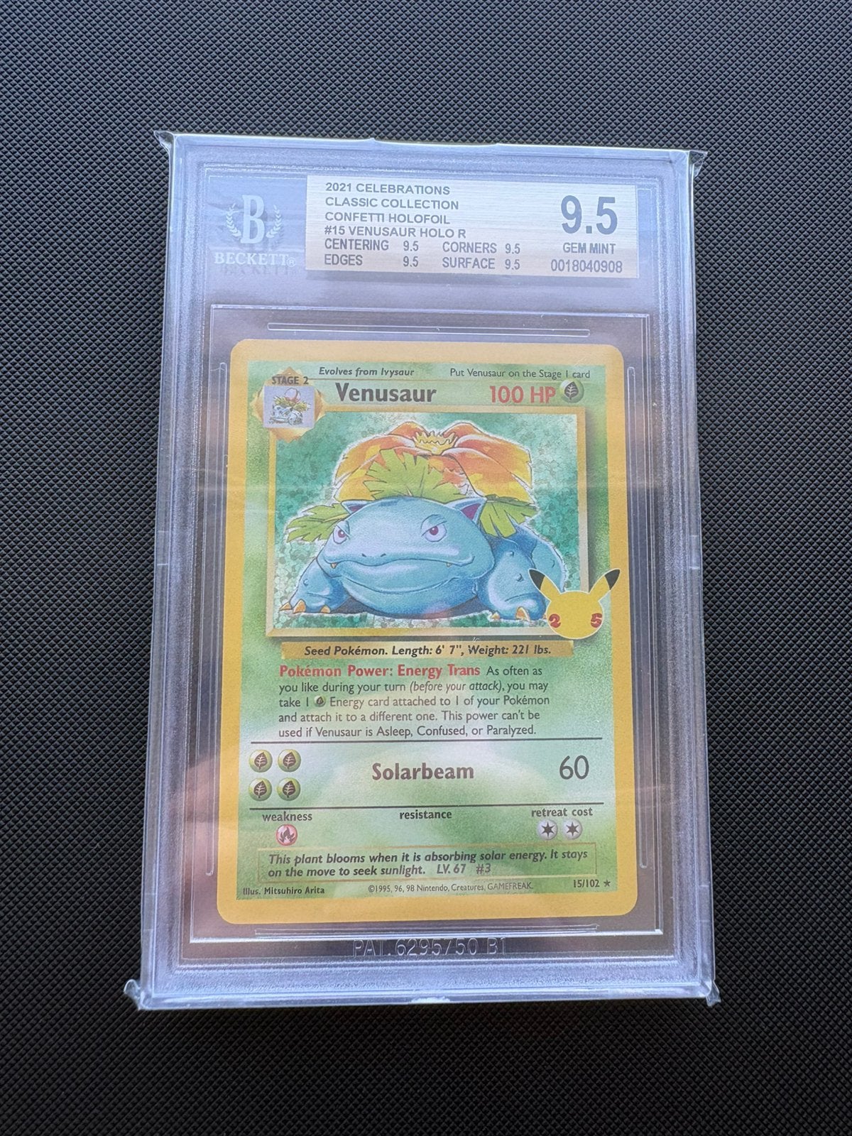 Venusaur CEL BS 15 Celebrations Classic Collection BGS 9,5, Ophalen of Verzenden, Nieuw, Losse kaart