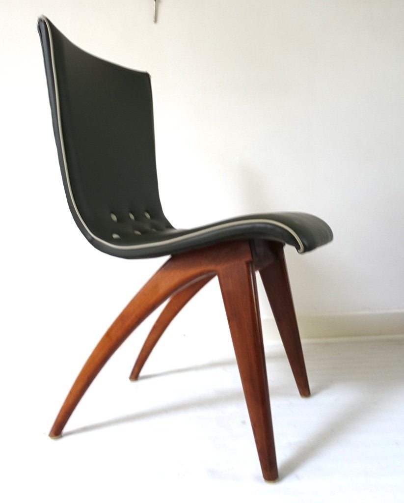 G.J. van Os Culemborg “Swing” Chairs, Hout, Gebruikt, Overige kleuren, Mid-Century Modern Dutch Design