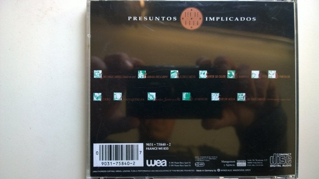 Presuntos Implicados - Ser De Agua, Ophalen of Verzenden, Zo goed als nieuw, Pop, Album