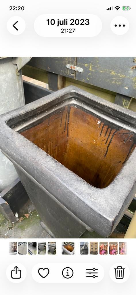 Grote Zwarte Vierkante Bloempot/Plantenzuil, Tuin en Terras, Ophalen, Gebruikt