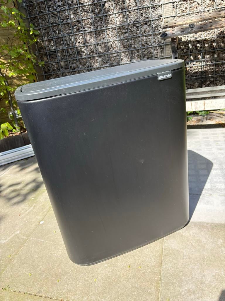 Brabantia Bo Touch Bin 2x30L Matt Black Afvalscheider, Ophalen, 40 liter of meer, Zo goed als nieuw, Metaal