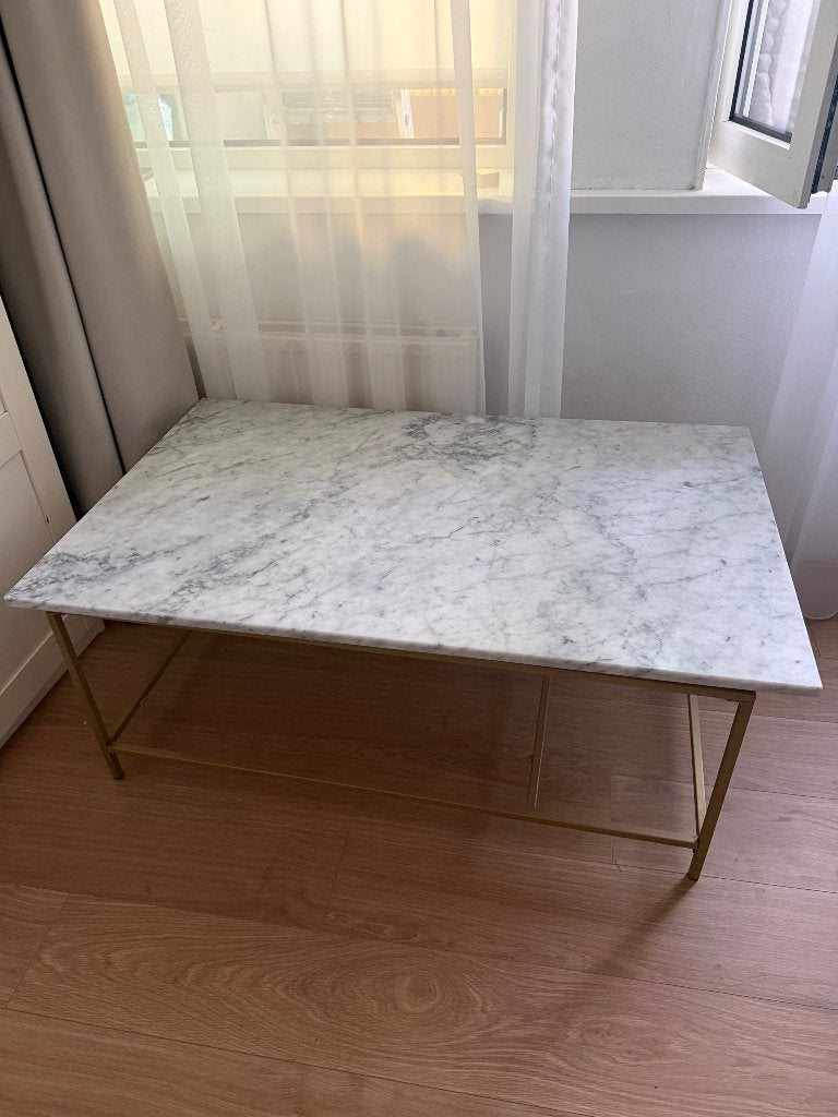 Salontafel Marmer, Ophalen, 100 tot 150 cm, 50 tot 100 cm, Metaal