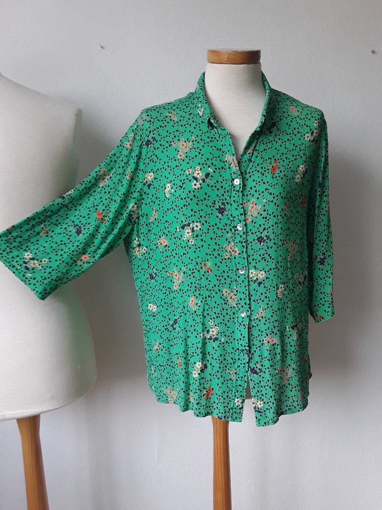 Groene print blouse mt 42 van Anna, Anna van Toor, Verzenden, Maat 42/44 (L), Zo goed als nieuw