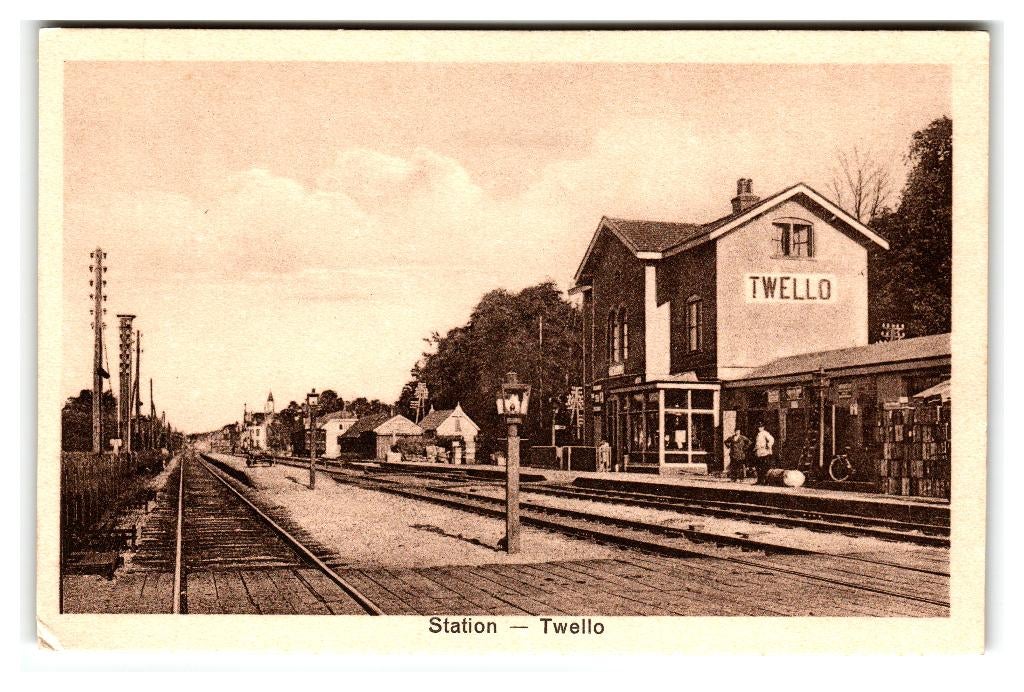 Twello, Station, Verzenden, 1920 tot 1940, Ongelopen, Gelderland