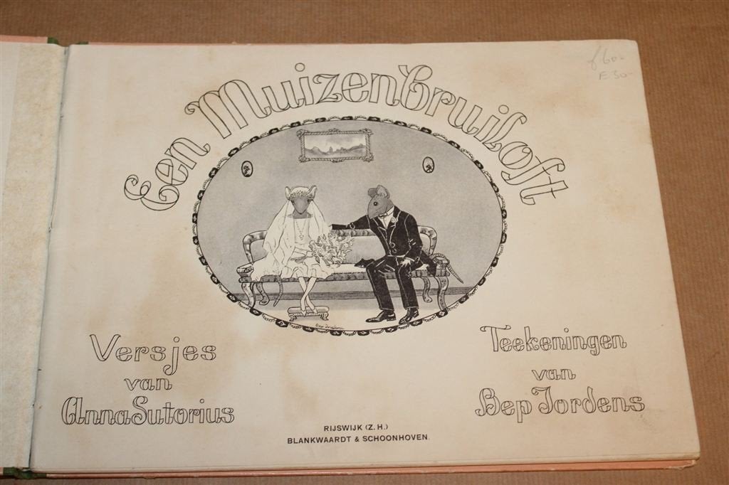 Een Muizenbruiloft — Bep Jordens, Prentenboek Vintage 1929, Boeken, Ophalen of Verzenden, Gelezen