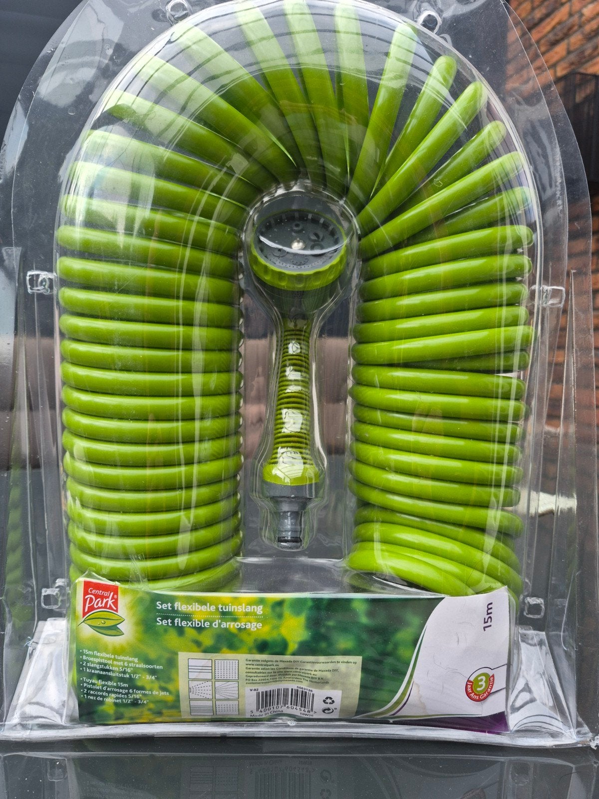 Central Park Flexibele Tuinslang Set 15m, Ophalen, Zo goed als nieuw, Tuinslang