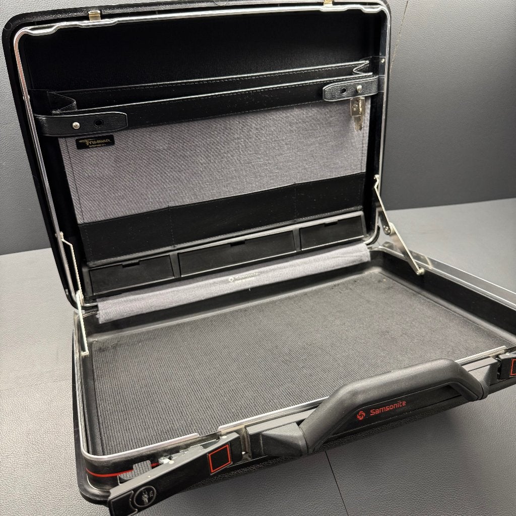 Samsonite stevige akte koffer smal model, Gebruikt, Hard kunststof, Slot, Minder dan 50 cm