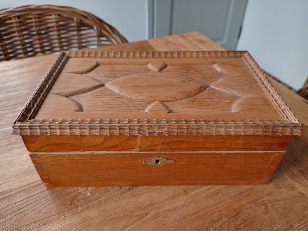 mooie sierlijke kist 2 vakjes hout, Ophalen of Verzenden, Gebruikt