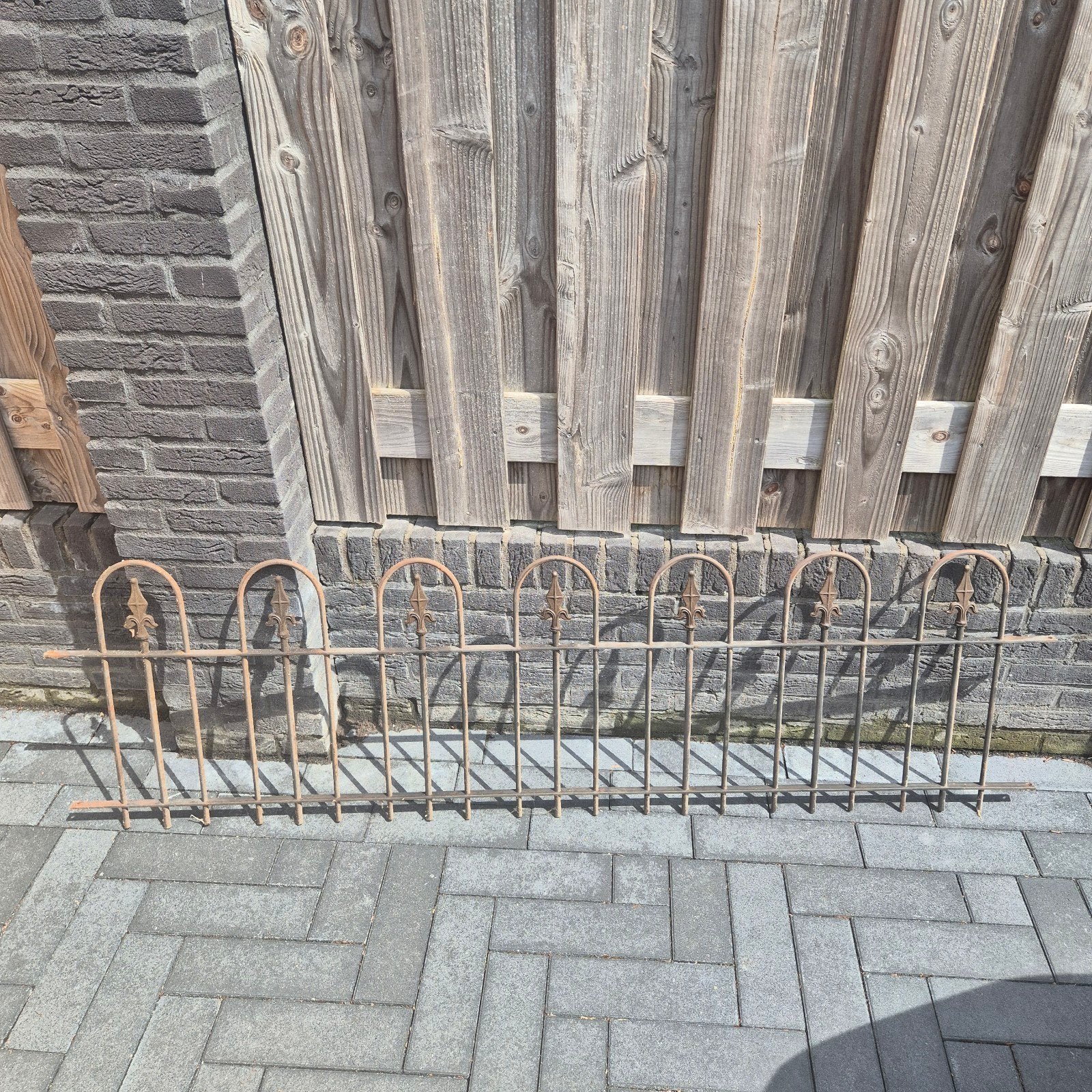IJzeren hekwerk onbehandeld - 15 delen met palen, Ophalen, IJzer, Sierhekwerk